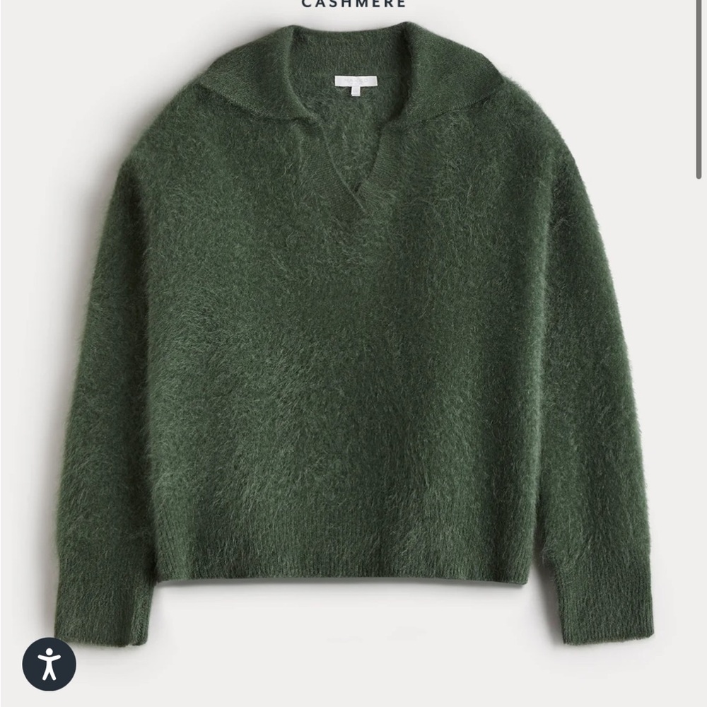 NWT Naked Cashmere Polo Sweater Green Moss